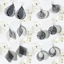 Trendy 2-Layered Black Earrings for Women – Modern Alloy Fashion Jewelry (2 Pcs)