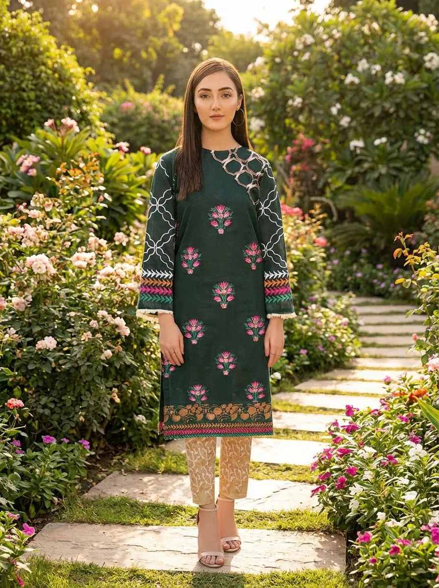 2 Pcs Women’s Unstitched Embroidered Suit – Premium Fabric & Elegant Design