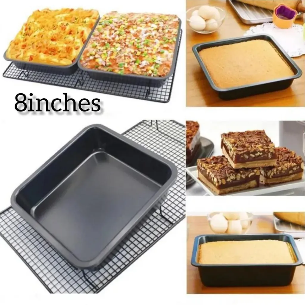 8-Inch Stainless Steel Cake & Pizza Baking Mold – Black
