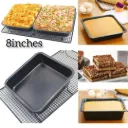 8-Inch Stainless Steel Cake & Pizza Baking Mold – Black