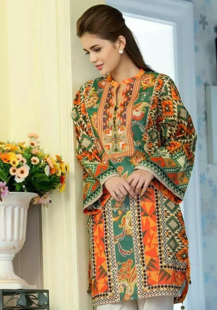 1 Pc Women’s Unstitched Swiss Lawn Printed Shirt – Premium Summer Fabric